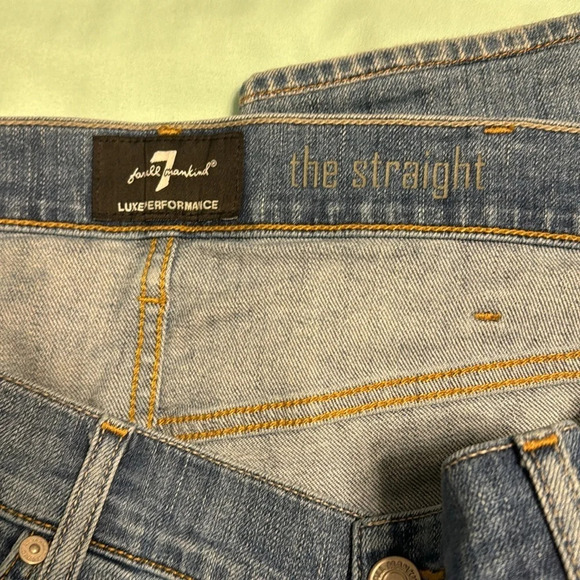 7 for All Mankind Luxe Performance The Straight Leg Jeans Sz 38 - Picture 7 of 13